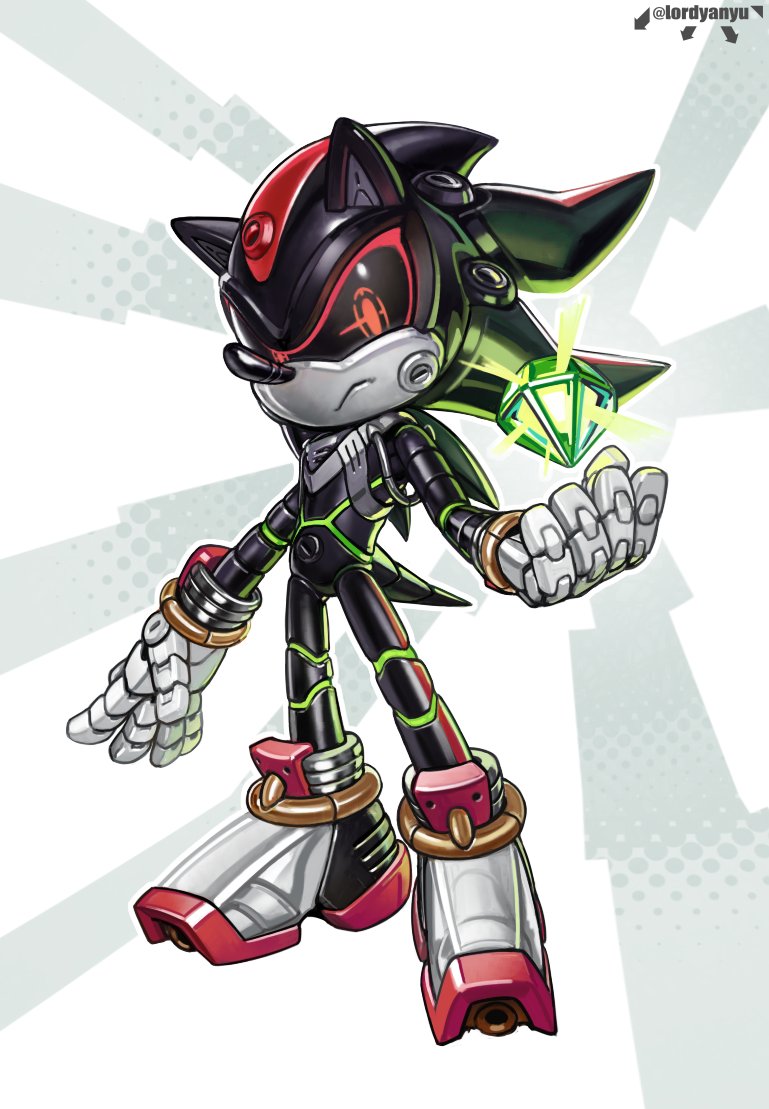 5_fingers ambiguous_gender anthro black_body black_eyes fingers gem looking_at_viewer slim_anthro slim_male solo white_body lordyanyu sega sonic_the_hedgehog_(series) shadow_the_hedgehog eulipotyphlan hedgehog mammal 2024