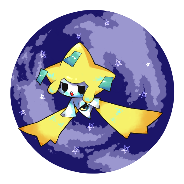 ambiguous_gender cloud feral flying night open_mouth solo star white_body yellow_body temitess nintendo pokemon generation_3_pokemon jirachi legendary_pokemon pokemon_(species) 1:1 2013