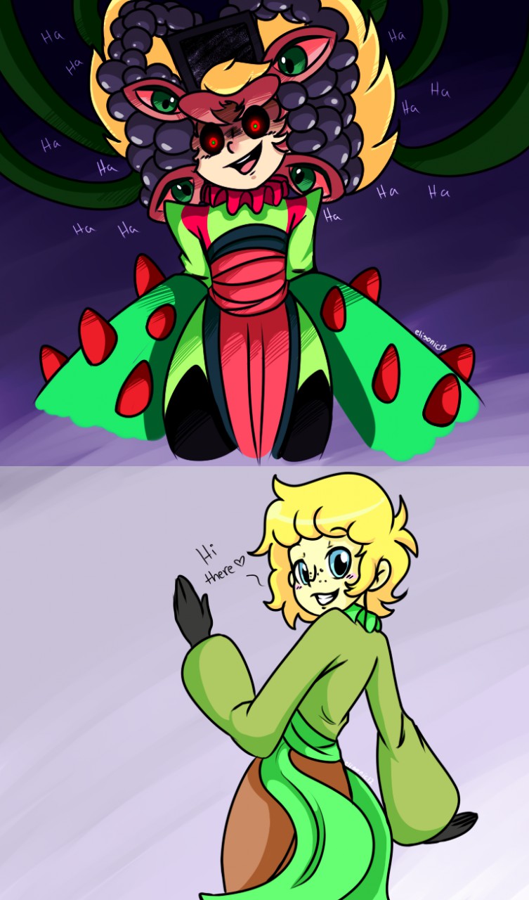 alternate_species ambiguous_gender blonde_hair clothed clothing femboy hair heart_symbol humanized humanoidized looking_at_viewer not_furry open_mouth plant red_sclera simple_background smile solo text sonysonic12 undertale undertale_(series) flowey_the_flower photoshop_flowey elemental_creature flora_fauna human humanoid mammal 2015 hi_res