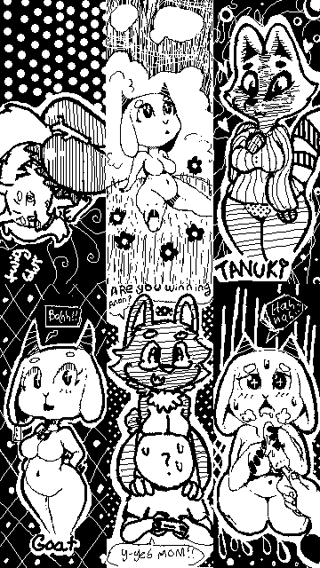 1-bit anthro breasts butt female food food_fetish humor suggestive suggestive_food text wide_hips actionbastardvirginblstr miiverse nintendo pokemon bovid braixen canid canine canis caprine generation_6_pokemon goat mammal pokemon_(species) raccoon_dog tanuki wolf 9:16 black_and_white english_text monochrome