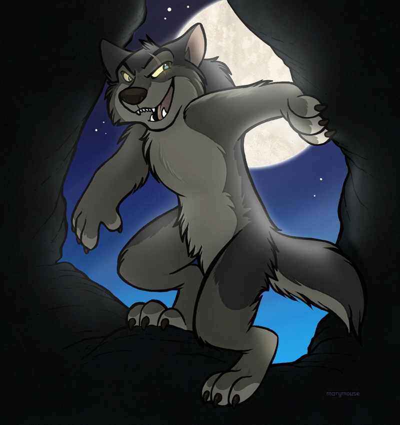 anthro cave detailed_background digitigrade fangs fur grey_body grey_fur male moon night open_mouth outside rape_face sky solo star starry_sky tail teeth marymouse mythology canid canine canis mammal mythological_canine mythological_creature werecanid werecanine werecreature werewolf wolf