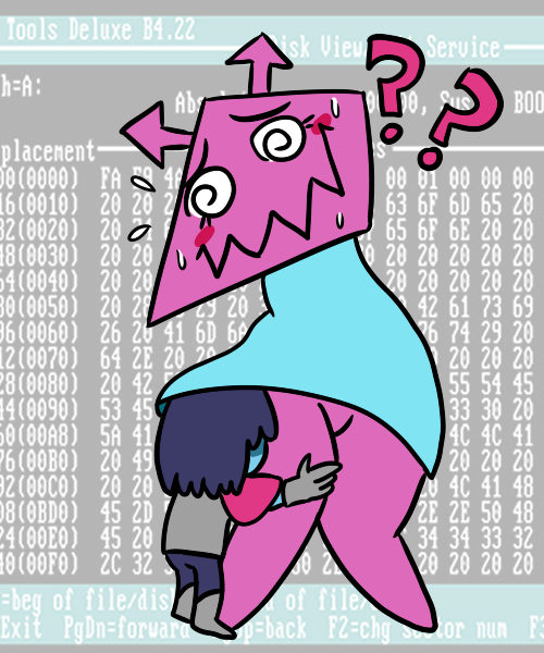 arrow_(anatomy) blush bodily_fluids clothed clothing dress duo eyes_closed featureless_crotch female male no_underwear pink_body pink_skin question_mark screencap screencap_background spiral_eyes sweat upskirt katznono deltarune undertale_(series) kris_(deltarune) darkner human mammal monster virovirokun 5:6