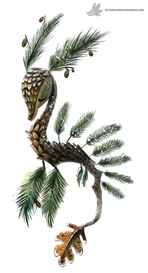 ambiguous_gender eyes_closed feral flocking leaf pinecone simple_background solo white_background piper_thibodeau fish leafy_seadragon marine seahorse syngnathid syngnathiform digital_media_(artwork) digital_painting_(artwork)