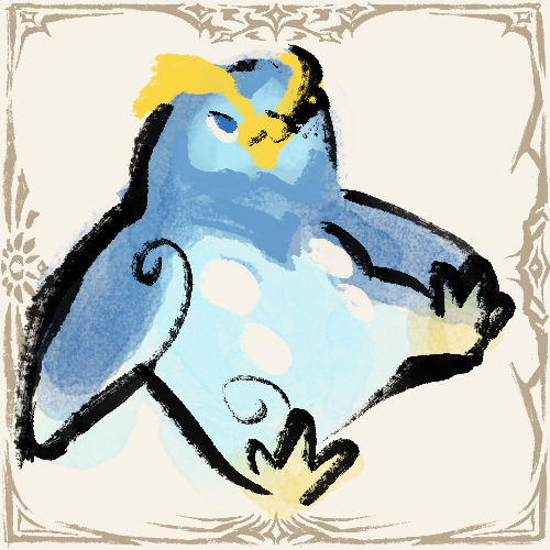 ambiguous_gender beak blue_body blue_eyes feet feral looking_up simple_background solo white_background white_sclera wings yellow_beak yellow_feet otiksimr nintendo pokemon generation_4_pokemon pokemon_(species) prinplup 1:1 digital_media_(artwork) low_res