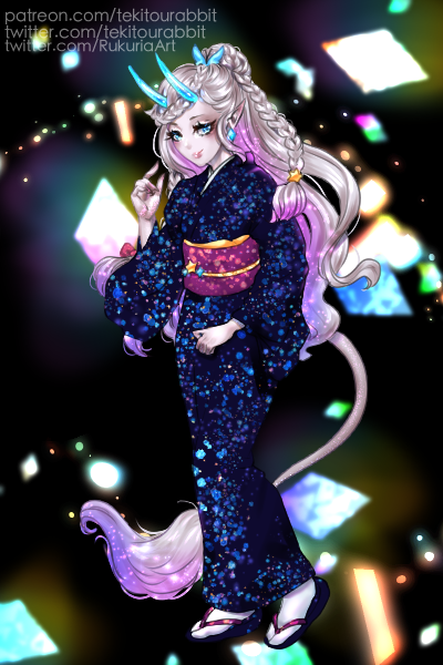 anime_eyes asian_clothing clothing east_asian_clothing female hair japanese_clothing kimono monster_girl_(genre) solo tekitourabbit_(artist) asian_mythology chinese_mythology east_asian_mythology mythology theoria_(character) dragon humanoid kirin mythological_creature mythological_scalie scalie 2:3