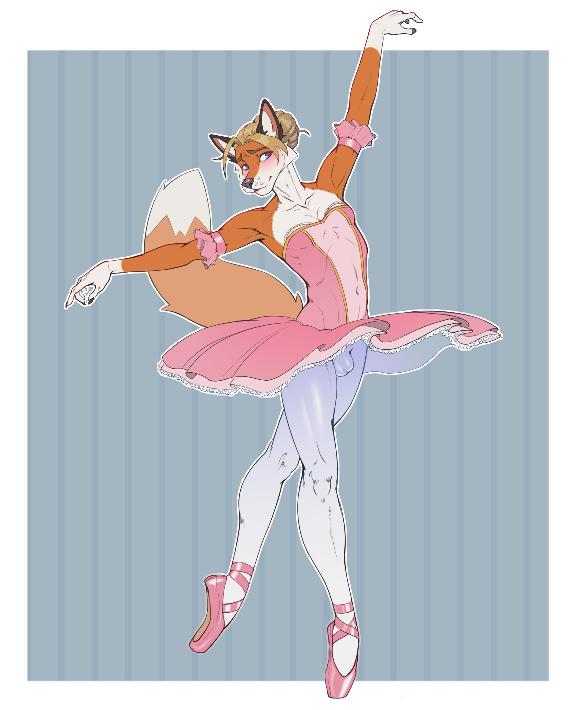 Rule 34 Dev - general:[anthro ballerina ballet bottomwear bulge  classical_tutu clothed clothing crossdressing dancewear  detailed_bulge embarrassed femboy furgonomics genital_outline  legwear male platter_tutu shy ...