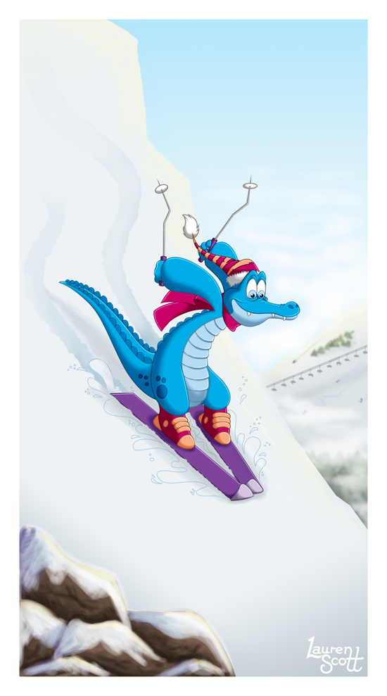 ambiguous_gender anthro blue_body blue_eyes blue_scales boots border chairlift clothing fangs footwear hat headgear headwear mostly_nude mountain scales scarf shoes skiing smile snow solo teeth toony white_border teh-scotty disney disney's_blizzard_beach disney_parks walt_disney_world ice_gator alligator alligatorid crocodilian reptile scalie 2013 digital_media_(artwork) signature