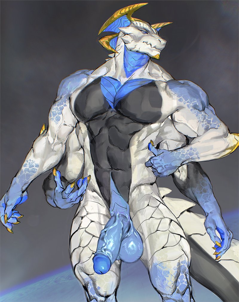 4_arms abs anthro balls biceps blue_balls blue_penis claws flaccid frown genitals horn humanoid_genitalia humanoid_penis looking_at_viewer male mouth_closed multi_arm multi_limb muscular muscular_anthro muscular_male narrowed_eyes pecs penis simple_background solo standing tail vein veiny_muscles veiny_penis white_body white_eyes thebigslick mythology dragon mythological_creature mythological_scalie scalie 2021 portrait three-quarter_portrait