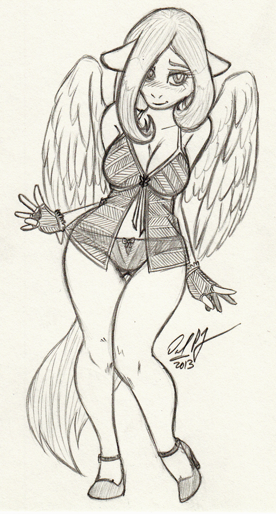 anthro anthrofied big_breasts biped blush breasts cleavage clothed clothing feathered_wings feathers female footwear gloves handwear high_heels lingerie looking_at_viewer negligee panties pose shoes simple_background smile solo underwear white_background wings baikobits friendship_is_magic hasbro my_little_pony mythology fluttershy_(mlp) equid equine mammal mythological_creature mythological_equine pegasus 2013 monochrome sketch