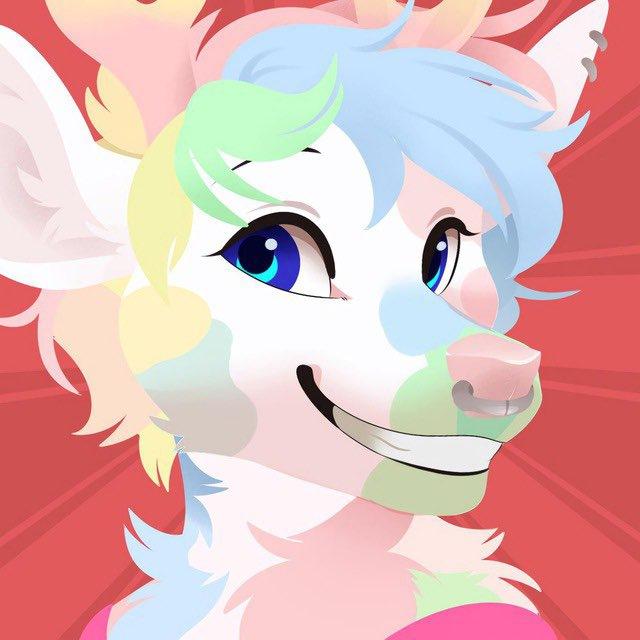anthro facial_piercing fur male multicolored_body multicolored_fur nose_piercing piercing rainbow_body rainbow_fur septum_piercing smile solo feve vert_(vertywerty) cervine deer mammal 1:1 2019 bust_portrait digital_media_(artwork) icon lineless portrait