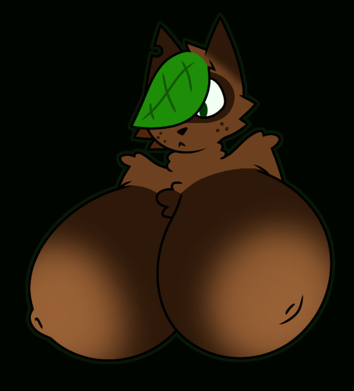 anthro big_breasts big_nipples breasts female green_hair hair huge_breasts hyper hyper_breasts leaf leaf_hair nipples plant plant_hair pseudo_hair solo chip_at_night tanuki_casey_(chip_at_night) canid canine mammal raccoon_dog tanuki bust_portrait portrait