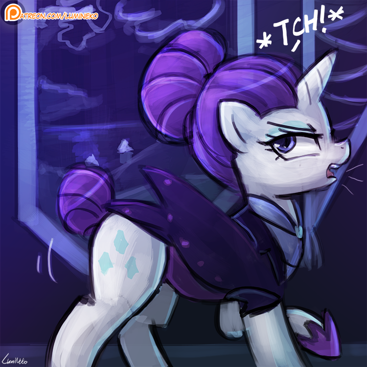 alternate_timeline alternate_universe female feral horn solo lumineko 30_minute_art_challenge friendship_is_magic hasbro my_little_pony mythology nightmare_moon_(mlp) rarity_(mlp) equid equine mammal mythological_creature mythological_equine unicorn 1:1 digital_media_(artwork) meme