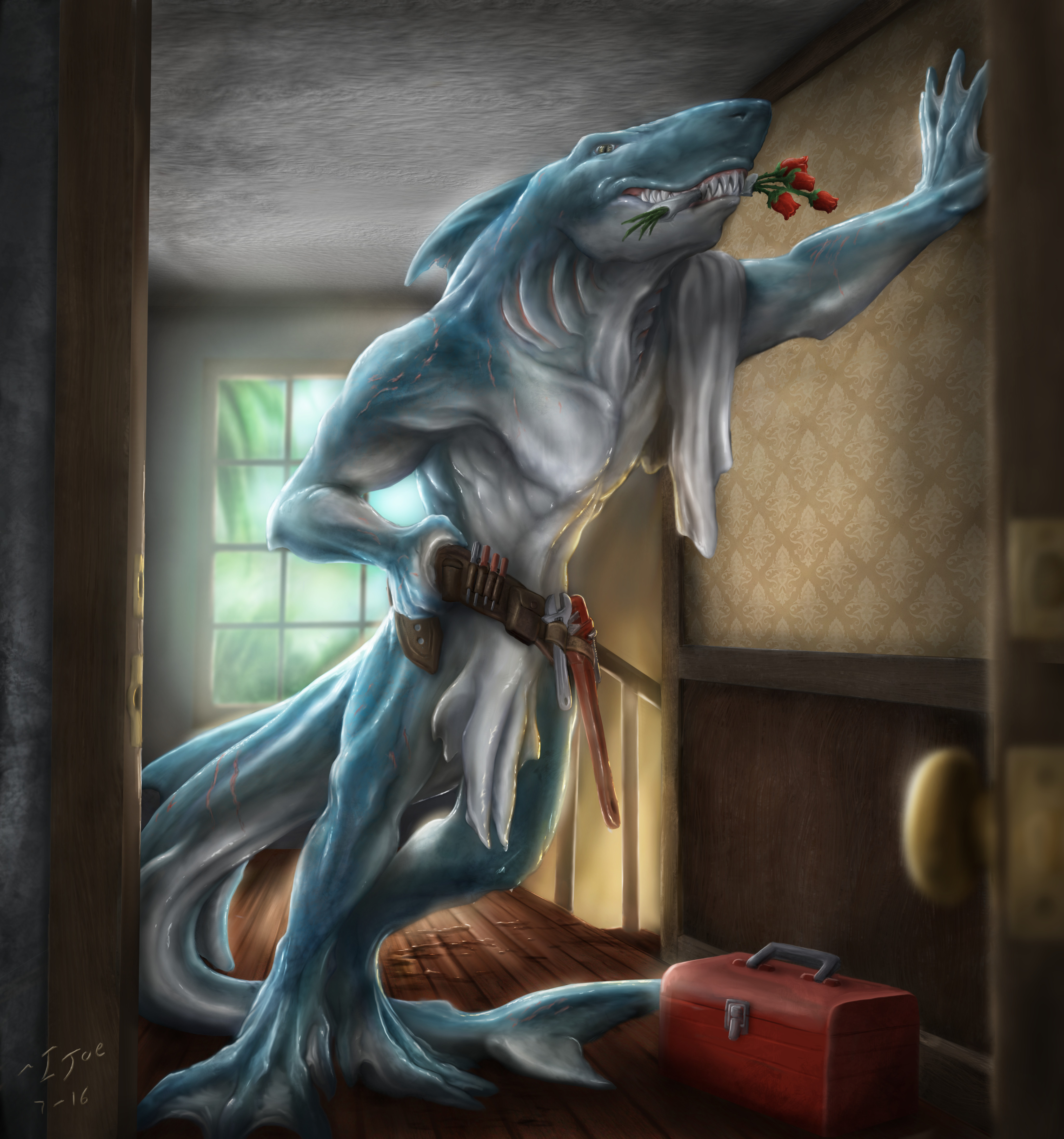 Male diver x female shark porn