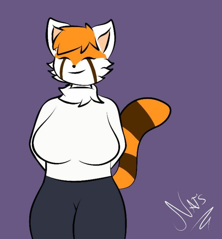 anthro clothed clothing eyes_closed female smile solo regniya ailurid mammal red_panda