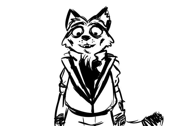 anthro clothed clothing fangs looking_at_viewer male neck_tuft parody simple_background solo teeth tuft white_background inkyfrog disney michael_jackson zootopia gideon_grey canid canine fox mammal red_fox true_fox 2016 black_and_white monochrome