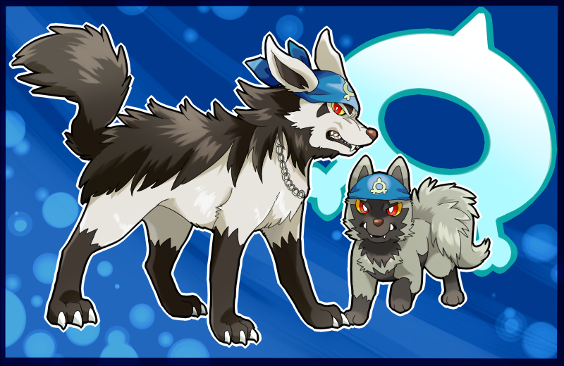 alternate_species ambiguous_gender beard clothing countershading duo facial_hair feral feralized kerchief ayaka nintendo pokemon team_aqua aqua_grunt archie_(pokemon) grunt_(pokemon) generation_3_pokemon mightyena pokemon_(species) poochyena 2012