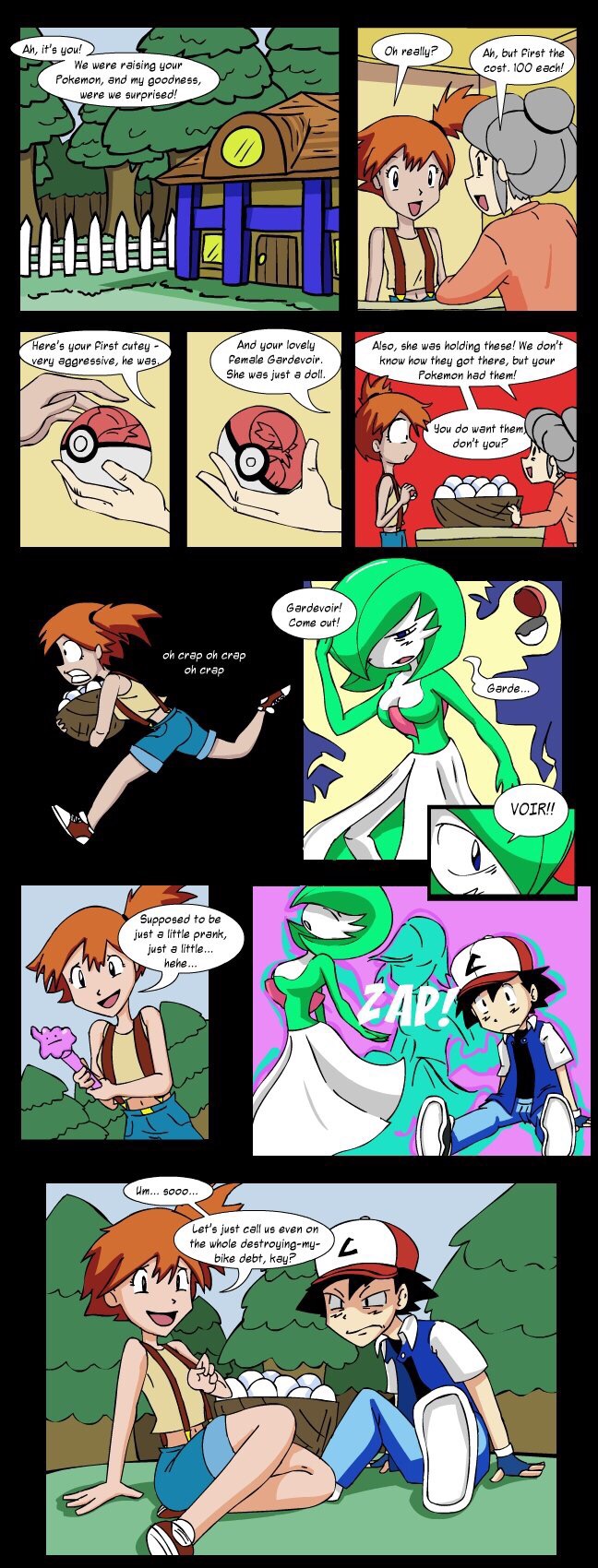 angry anthro breasts breeder cleavage clothed clothing daycare dialogue egg energy_beam featureless_breasts female group gym_leader in_pokeball inside male outside pokeball pokemon_speak species_transformation text transformation iancsamson nintendo pokemon ash_ketchum misty_(pokemon) gallade gardevoir generation_3_pokemon generation_4_pokemon human mammal pokemon_(species) english_text hi_res