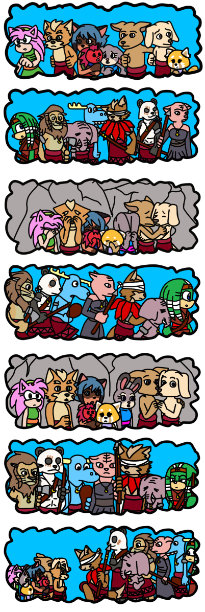 mr. wolf, legoshi, sonic the hedgehog, louis, michiru kagemori, and etc (sonic the hedgehog (series) and etc) created by ameth18 and sirinathehedgehog