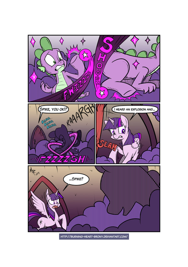 dialogue female feral horn male text transformation wings burning-heart-brony friendship_is_magic hasbro my_little_pony mythology spike_(mlp) twilight_sparkle_(mlp) dragon equid equine mammal mythological_creature mythological_equine mythological_scalie scalie winged_unicorn 2014 comic english_text url