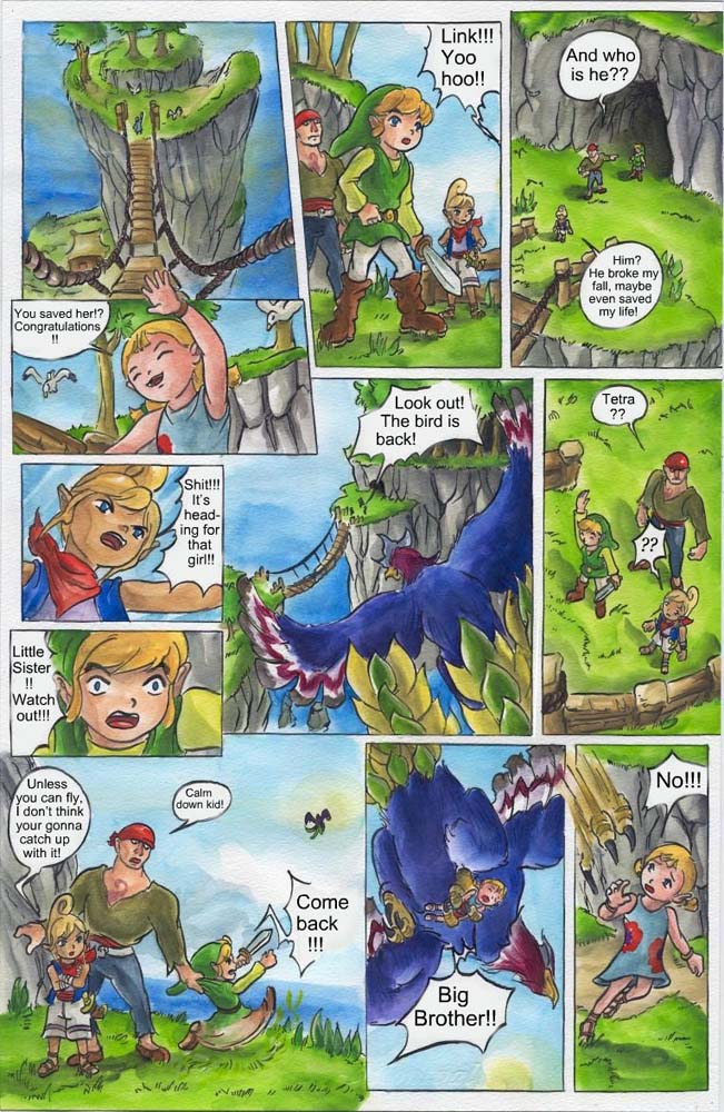 female male text young young_female young_humanoid young_male passage nintendo the_legend_of_zelda wind_waker link toon_link humanoid hylian comic english_text traditional_media_(artwork)