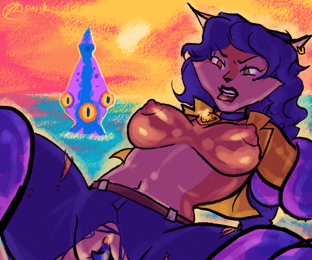 3_eyes abdominal_bulge ambiguous_gender anthro anthro_on_feral anthro_penetrated bestiality big_breasts blue_hair bottomwear breast_jiggle breasts clothed clothing coat collar duo ear_piercing ear_ring female female_on_feral female_penetrated feral feral_penetrating feral_penetrating_anthro feral_penetrating_female forced forced_exposure fur genitals hair hair_motion interspecies jiggling markings mole_(marking) movement multi_eye nipples orange_body orange_fur penetration piercing pussy rape restrained ring_piercing sex tail tentacles text topwear torn_clothing vaginal water sinisk sly_cooper_(series) sony_corporation sony_interactive_entertainment sucker_punch_productions carmelita_fox crusher_(sly_cooper_(series)) canid canine cephalopod coleoid decapodiform fox mammal marine mollusk squid 2020 2d_animation animated artist_name digital_media_(artwork) short_playtime