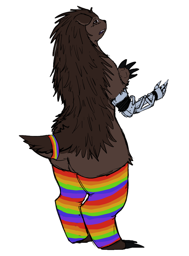 accessory anthro big_butt butt claws clothing cybernetic_arm cybernetic_limb fur furgonomics leg_warmers legwear lgbt_pride male multicolored_accessory multicolored_clothing multicolored_leg_warmers multicolored_legwear multicolored_tail_accessory multicolored_tailband multicolored_thigh_highs pattern_clothing pride_color_accessory pride_color_clothing pride_color_leg_warmers pride_color_legwear pride_color_tail_accessory pride_color_tailband pride_color_thigh_highs pride_colors prosthetic prosthetic_arm prosthetic_limb quills_(anatomy) rainbow_clothing rainbow_pride_colors simple_background six-stripe_rainbow_pride_colors solo striped_clothing stripes tail tail_accessory tailband thick_thighs thigh_highs transparent_background frostedscales the_nature_of_predators fan_character tikar_(fever_dream) alien gojid_(the_nature_of_predators) mammal alpha_channel