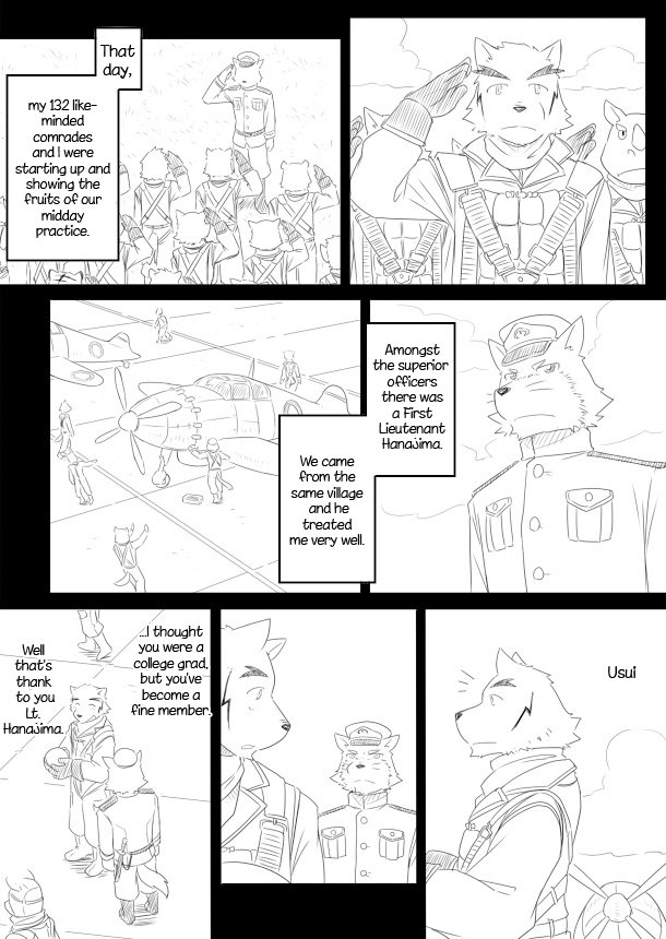 aircraft airplane anthro clothing dialogue fur male text vehicle cotton_(artist) tooboe_bookmark sadasaka_usui canid canine canis domestic_dog mammal comic english_text monochrome