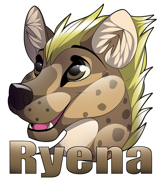 anthro fangs fur male open_mouth simple_background smile solo teeth text tongue transparent_background gard3r ryena hyena mammal spotted_hyena alpha_channel english_text