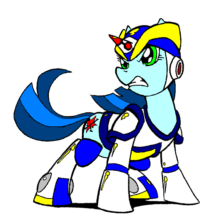 alternate_species cutie_mark female feral horn ponification quadruped simple_background solo tail white_background third-party_edit unknown_artist capcom hasbro mega_man_(series) mega_man_x_(series) my_little_pony mythology mega_man_(character) mega_man_x_(character) equid equine mammal mythological_creature mythological_equine unicorn cool_colors crossover