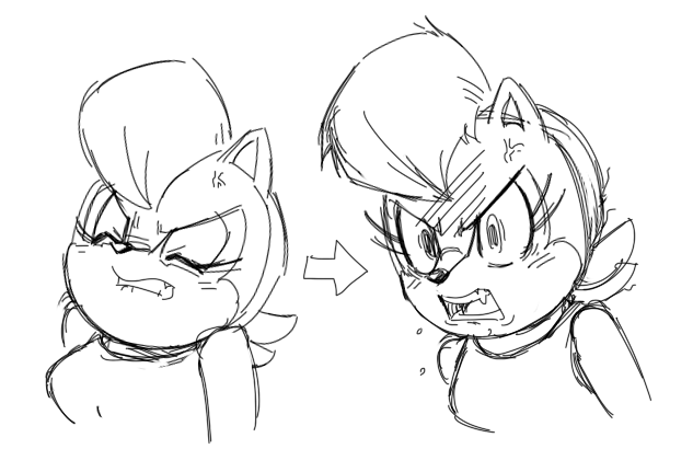 angry anthro eyes_closed female solo teeth saltcore archie_comics sega sonic_the_hedgehog_(archie) sonic_the_hedgehog_(comics) sonic_the_hedgehog_(series) sally_acorn chipmunk ground_squirrel mammal rodent sciurid 2015 monochrome sketch