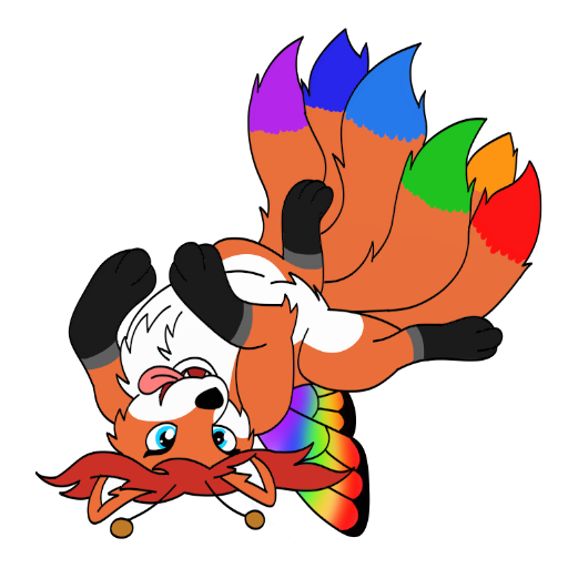 antennae_(anatomy) female feral multi_tail rainbow solo sparklefur tail halo_(artist) alynna canid canine fairy fox mammal 1:1 alpha_channel