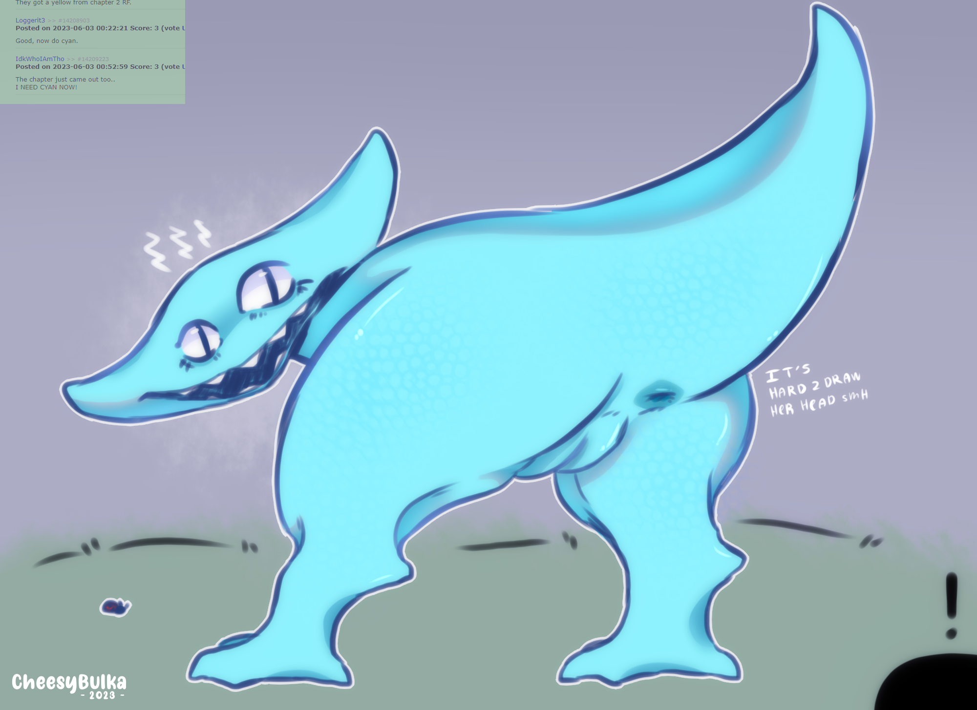 Cyan rainbow friends fanart