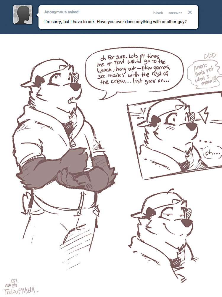 anthro dialogue formspring male misunderstanding smile smirk solo surprise text super-tuler tairu bear giant_panda mammal 3:4 english_text