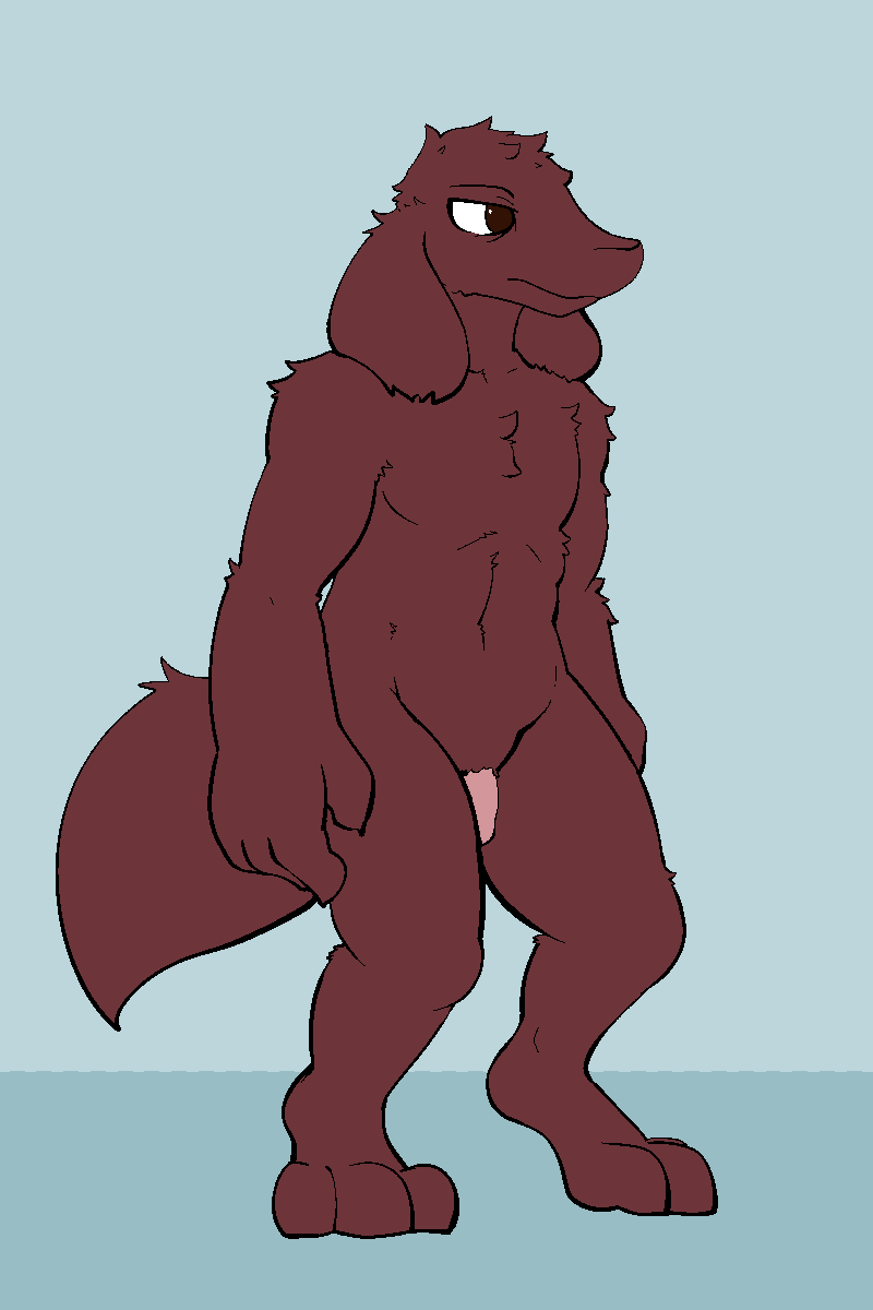 anthro biped digitigrade flaccid fluffy fluffy_tail genitals long_ears male muscular muscular_anthro muscular_male nude penis simple_background solo tail tired lagotrope kitol alien canid canine mammal neumono 2020 2:3 digital_media_(artwork) full-length_portrait hi_res portrait