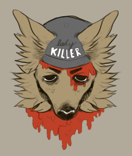 anthro black_eyes blood blood_on_face bodily_fluids brown_body brown_fur clothing fur gore hat headgear headwear male solo wakesfield pablo_(j4m) canid canine mammal headshot_portrait portrait