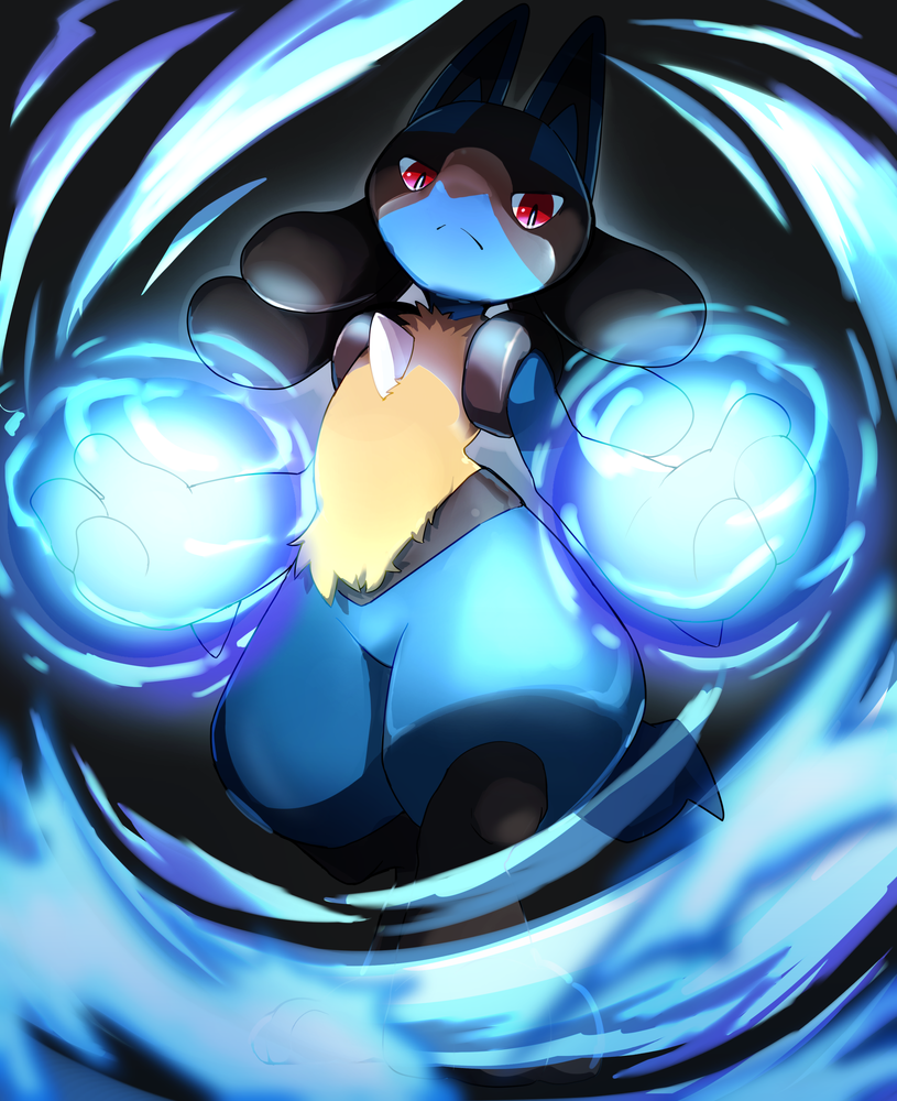 3_fingers 3_toes arm_markings aura_sphere belly_tuft black_background black_hair black_markings blue_body blue_fur chest_spike energy energy_ball energy_weapon facial_markings featureless_crotch feet fingers frown fur fur_markings glowing glowing_hands hair hand_markings head_markings looking_at_viewer looking_down male markings neck_tuft pokemon_move pose red_eyes simple_background solo spikes spikes_(anatomy) standing toes tuft wrist_spikes yellow_body yellow_fur manmosu_marimo nintendo pokemon canid canine generation_4_pokemon lucario mammal pokemon_(species) 2021