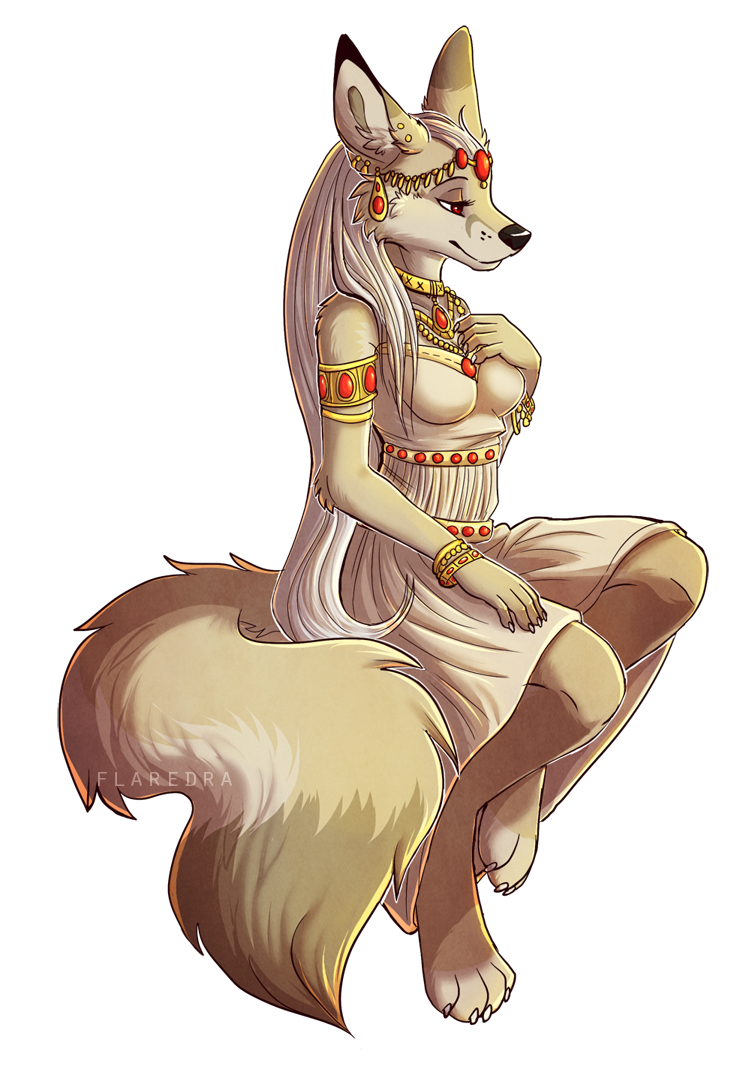 4_toes anthro armlet barefoot biped bracelet claws clothed clothing dress ear_piercing feet female hair jewelry long_hair necklace piercing red_eyes simple_background solo toe_claws toes transparent_background white_hair citrinelle robyn_(kaylii) canid canine fennec_fox fox mammal true_fox alpha_channel