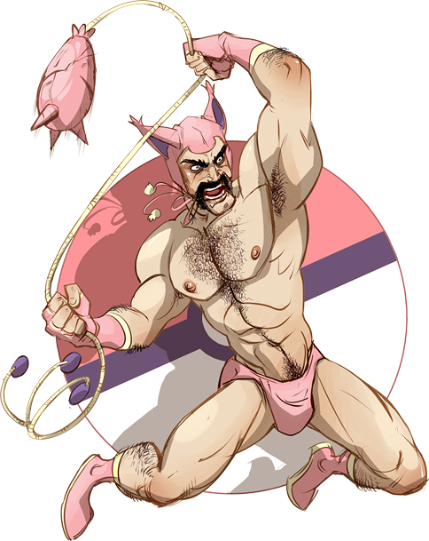 alternate_species anthro anthrofied armpit_hair bikini_briefs body_hair boots clothing facial_hair footwear gloves hairy handwear humanized male manly mustache ribbons shoes solo underwear whip unknown_artist nintendo pokemon generation_3_pokemon human mammal pokemon_(species) skitty alpha_channel