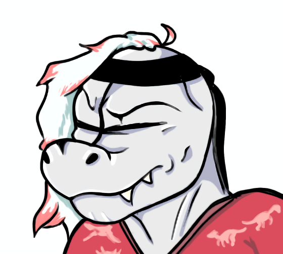 accessory anthro hair headband male side_view solo aptertheraptor madness_combat dinosaur dromaeosaurid prehistoric_species reptile scalie theropod icon