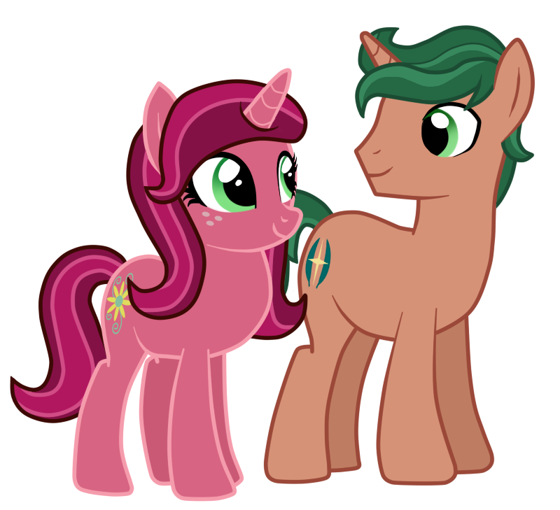 duo female feral horn male simple_background white_background silverdiamond11 equestria_girls hasbro my_little_pony mythology gloriosa_daisy_(eg) timber_spruce_(eg) equid equine mammal mythological_creature mythological_equine unicorn