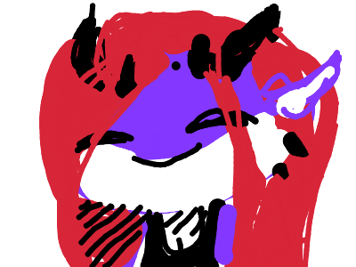 anthro chibi clothed clothing countershading eyes_closed facial_spikes hair herm holidays horn intersex jaw_spikes purple_body red_hair shirt simple_background smile solo spikes spikes_(anatomy) tank_top topwear white_background white_body white_countershading tokaido april_fools'_day furid_(e621) mythology arun_(tokaido) dragon mythological_creature mythological_scalie scalie 2025 bust_portrait digital_media_(artwork) low_res portrait sketch