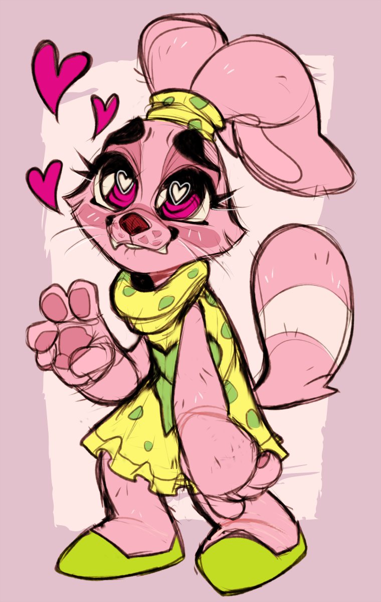 anthro bite biting_lip blush clothed clothing dress earband female fur gesture heart_eyes heart_symbol looking_at_viewer love pink_body pink_fur smile solo waving whiskers young southpauz cartoon_network chowder_(series) panini_(chowder) lagomorph leporid mammal rabbit hi_res letterbox