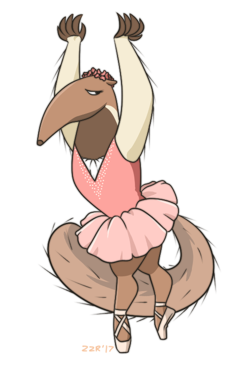 anthro ballerina ballet bottomwear claws clothed clothing dance_shoes dancewear dancing dress en_pointe female finger_claws fluffy fluffy_tail footwear fourth_position_legs_(ballet) open_fifth_position_arms_(ballet) pointe_shoes pose shoes skirt snout solo tail tendu_(ballet) tutu zerozeroren princess_tutu anteaterina anteater mammal pilosan xenarthran alpha_channel