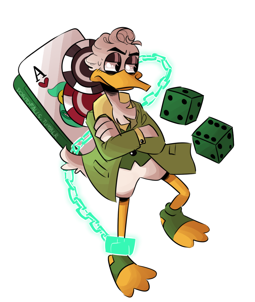 ace_of_hearts anthro beak card clothed clothing crossed_arms d6 dice feet male membrane_(anatomy) playing_card poker_chip simple_background toes transparent_background webbed_feet yellow_beak doritofalls disney ducktales ducktales_(2017) gladstone_gander anatid anseriform avian bird duck alpha_channel