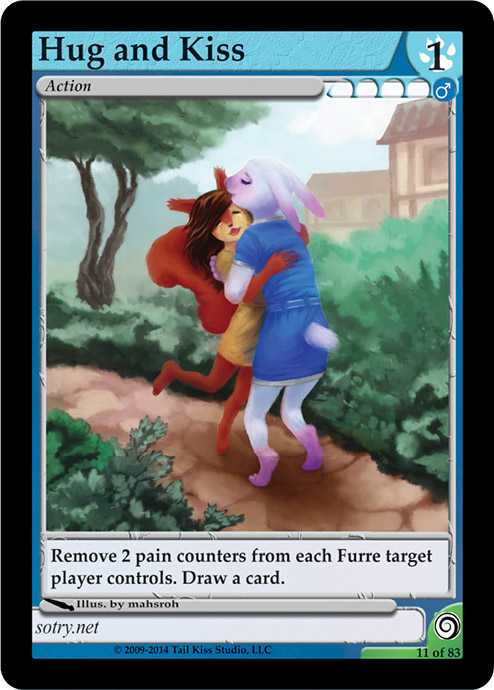 ambiguous_gender anthro card card_template duo female hug text trading_card trading_card_game trading_card_template mahsroh furoticon bryn_(furoticon) sukouri_(furoticon) eurasian_red_squirrel lagomorph leporid mammal rabbit rodent sciurid tree_squirrel 2014 english_text