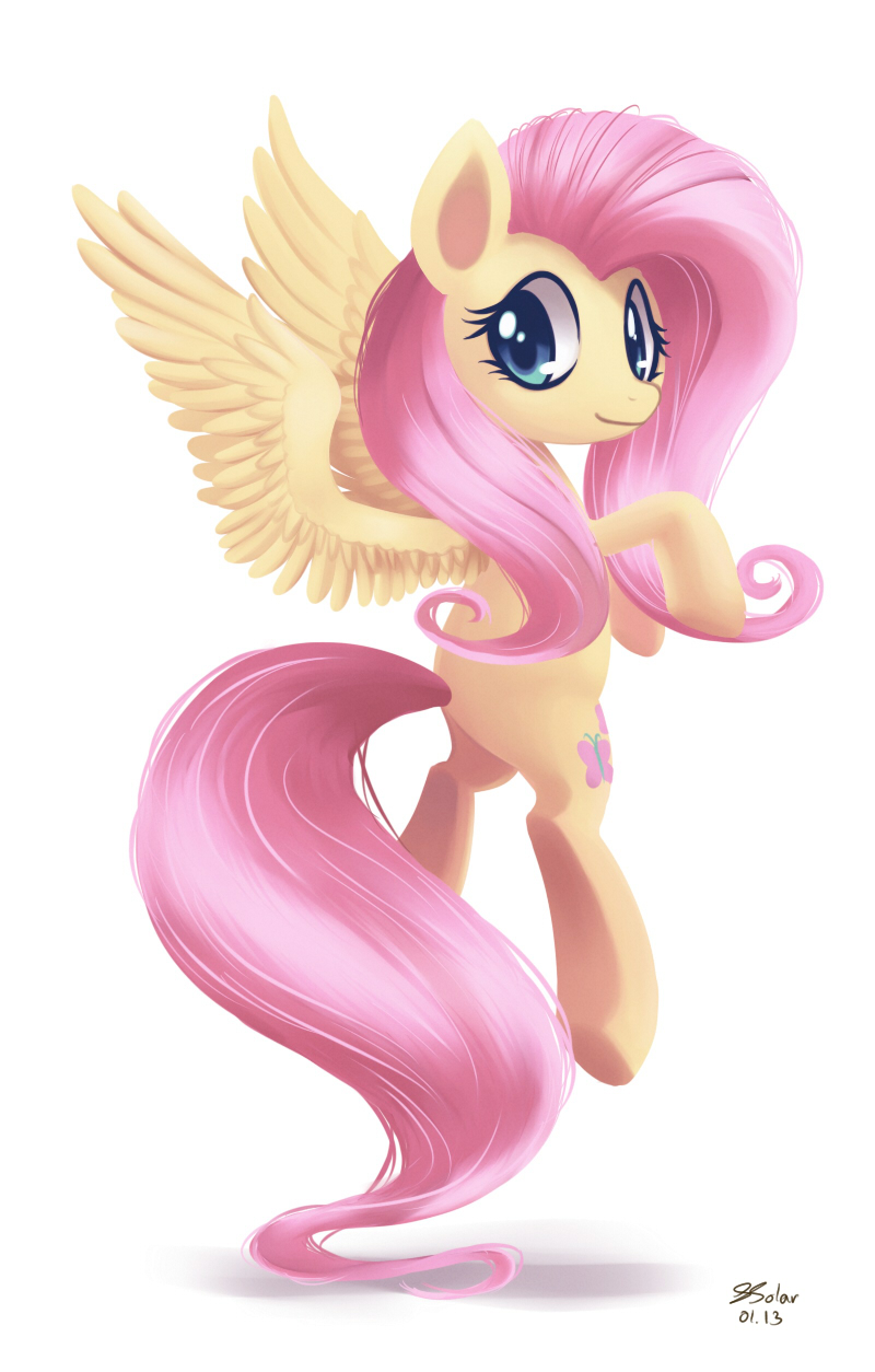 blue_eyes cutie_mark feathered_wings feathers female feral fur hair looking_at_viewer pink_hair simple_background solo tail white_background wings yellow_body yellow_feathers yellow_fur bukoya friendship_is_magic hasbro my_little_pony mythology fluttershy_(mlp) equid equine mammal mythological_creature mythological_equine pegasus 2013 hi_res