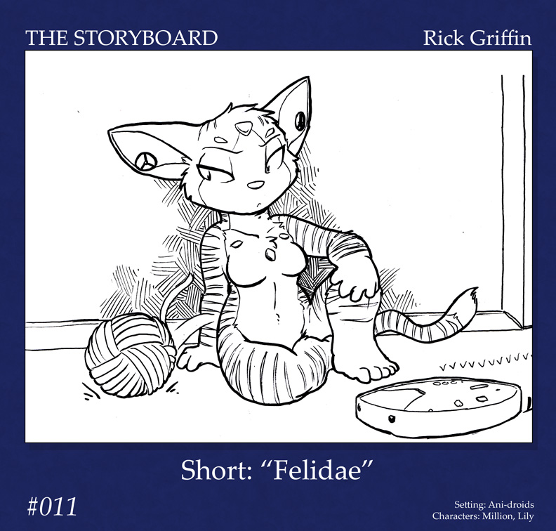 anthro ball ball_of_yarn breasts cleaning_tool dialogue ear_piercing featureless_breasts female flesh_tunnel fur gauged_ear long_story machine nude piercing solo text twine vacuum_cleaner yarn rick_griffin ani-droids roomba millions_(ani-droids) android domestic_cat felid feline felis mammal robot robot_anthro 2014 english_text sketch story story_in_description