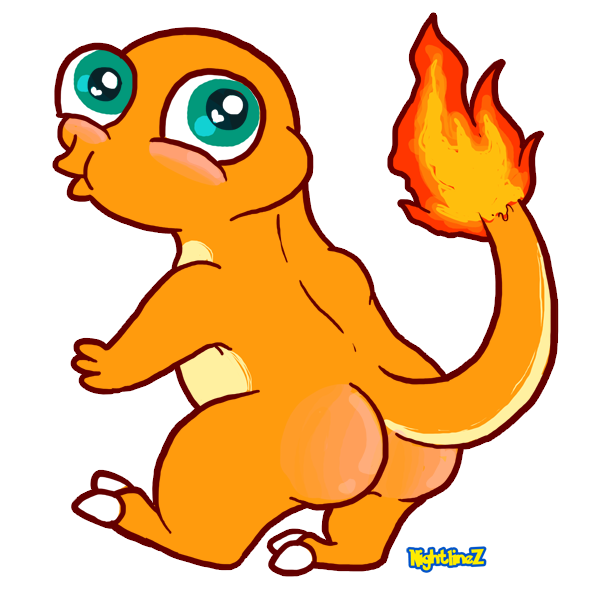 ambiguous_gender blue_eyes blush butt claws derp_eyes feral fire flaming_tail solo tail nightlinez nintendo pokemon charmander generation_1_pokemon pokemon_(species) scalie 1:1 2016 alpha_channel