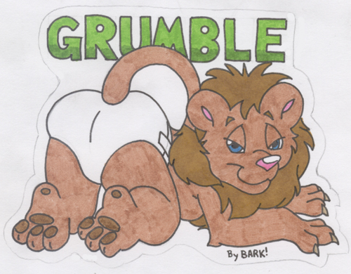 blue_eyes clean_diaper clothed clothing diaper female simple_background solo wearing_diaper white_diaper bark!_(artist) felid lion mammal pantherine character_badge_(artwork) low_res marker_(artwork) traditional_media_(artwork)