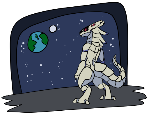 anthro digitigrade earth looking_away machine moon planet red_eyes simple_background sky solo star starry_sky tail toony transparent_background turned_away white_body symrea robot synth_(vader-san) alpha_channel